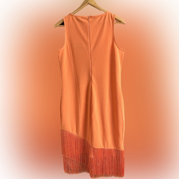 Anthony Original Sleeveless Fringe-Hern Dress, Orange, Small - Picture 2 of 2